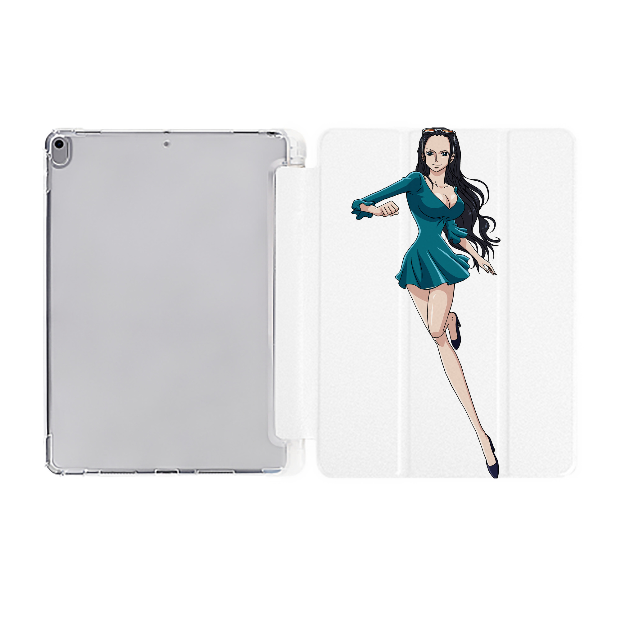 （画像用） ワンピース ニコ・ロビン ONE PIECE Nico Robin IPad ケース ペン収納付き 三つ折りスタンド PUレザー×シリコン 対応機種9.5/10.5/10.9インチ
